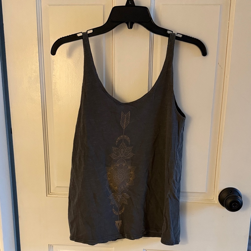 O'Neill Charcoal Tank with Gold Pattern